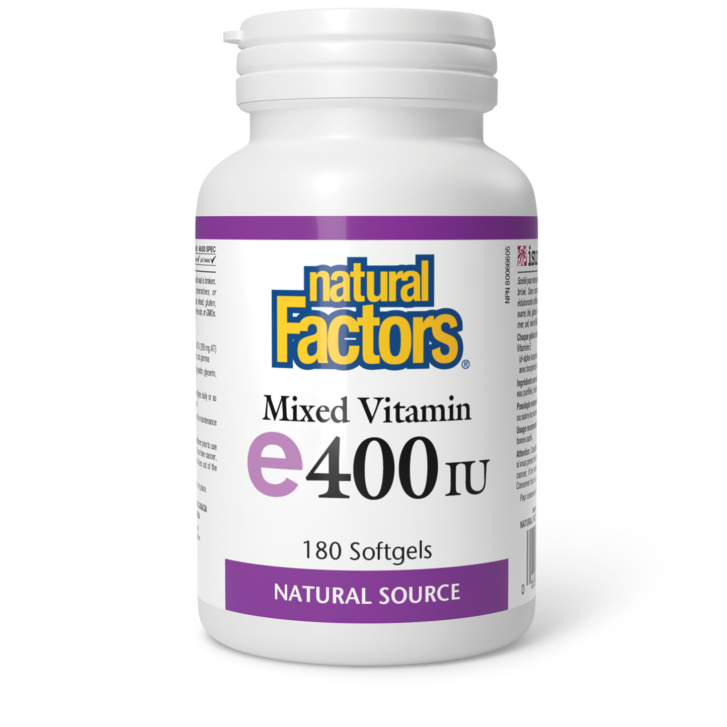 NATURAL FACTORS E400IU 180SG
