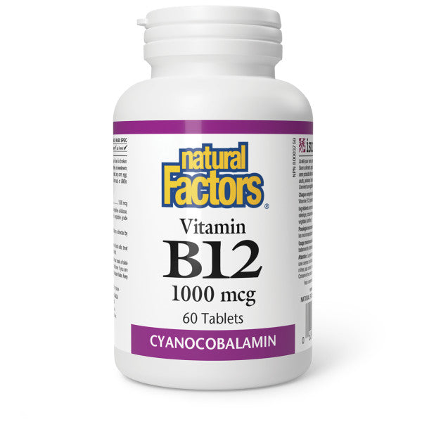 NATURAL FACTORS VITAMIN B12 CYANOCOBALAMIN 60 TAB