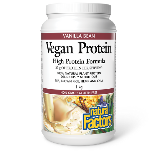 NATURAL FACTORS VANILLA VEGAN PROTEIN 1KG