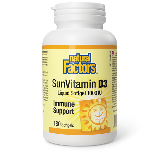 NATURAL FACTORS VITAMIN D3 1000IU 180SG